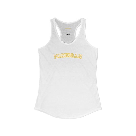 Michigan Varsity Graphic Tank | Retro Michigan Shirt | Midwest Aesthetic Tee | Trendy State Pride Shirt | College Style Tee