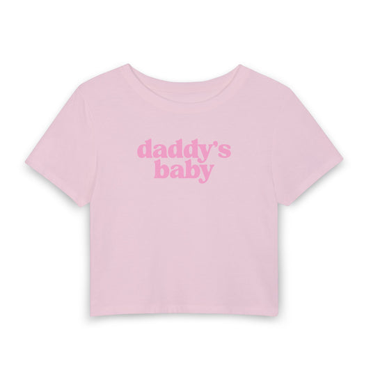 Daddy’s Baby Baby Tee | Cute Pink Graphic Crop Tee