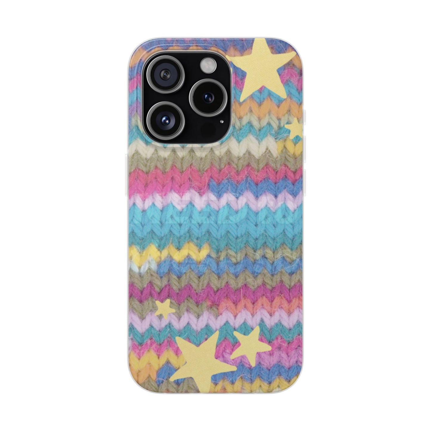 Pastel Knit Star Phone Case | Cozy Rainbow Aesthetic Case