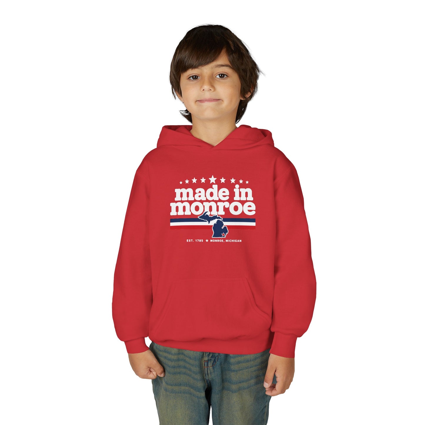 Made in Monroe Vintage Hometown Hoodie- YOUTH