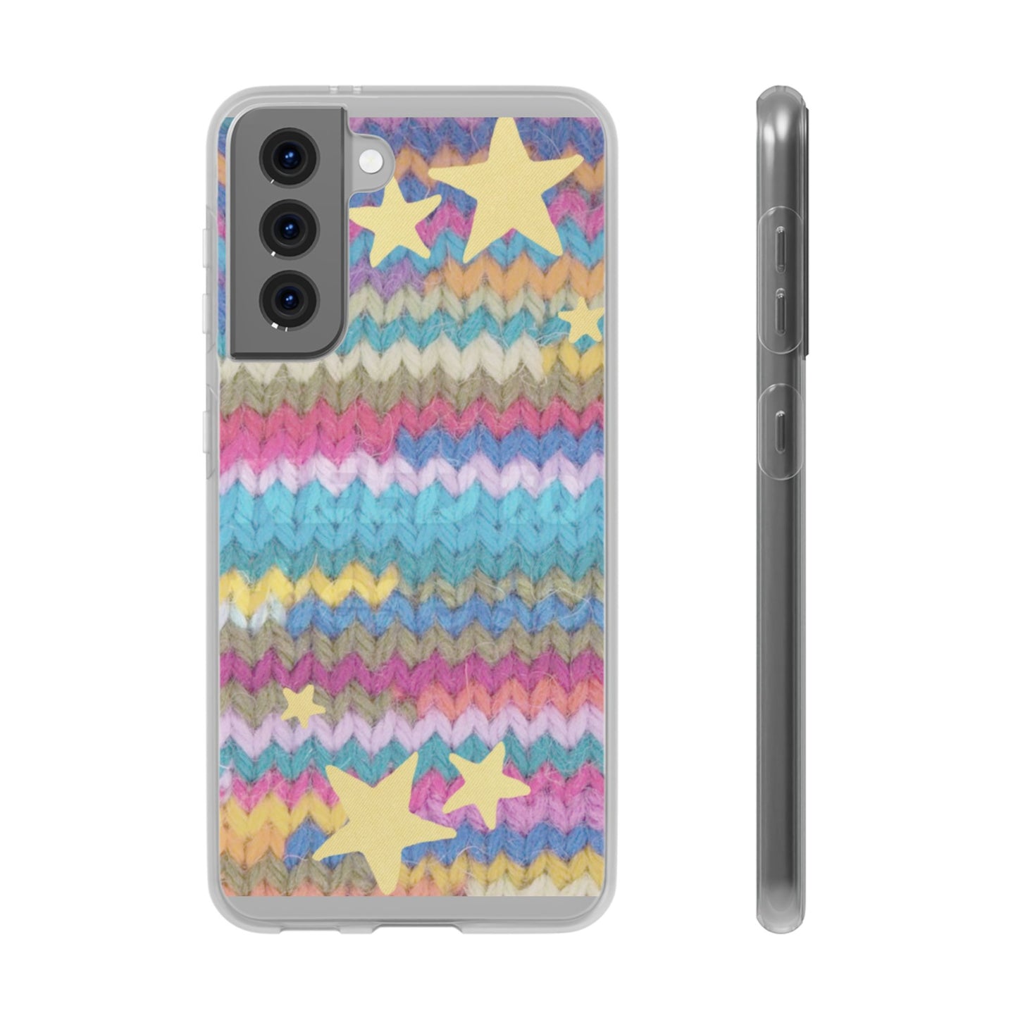 Pastel Knit Star Phone Case | Cozy Rainbow Aesthetic Case