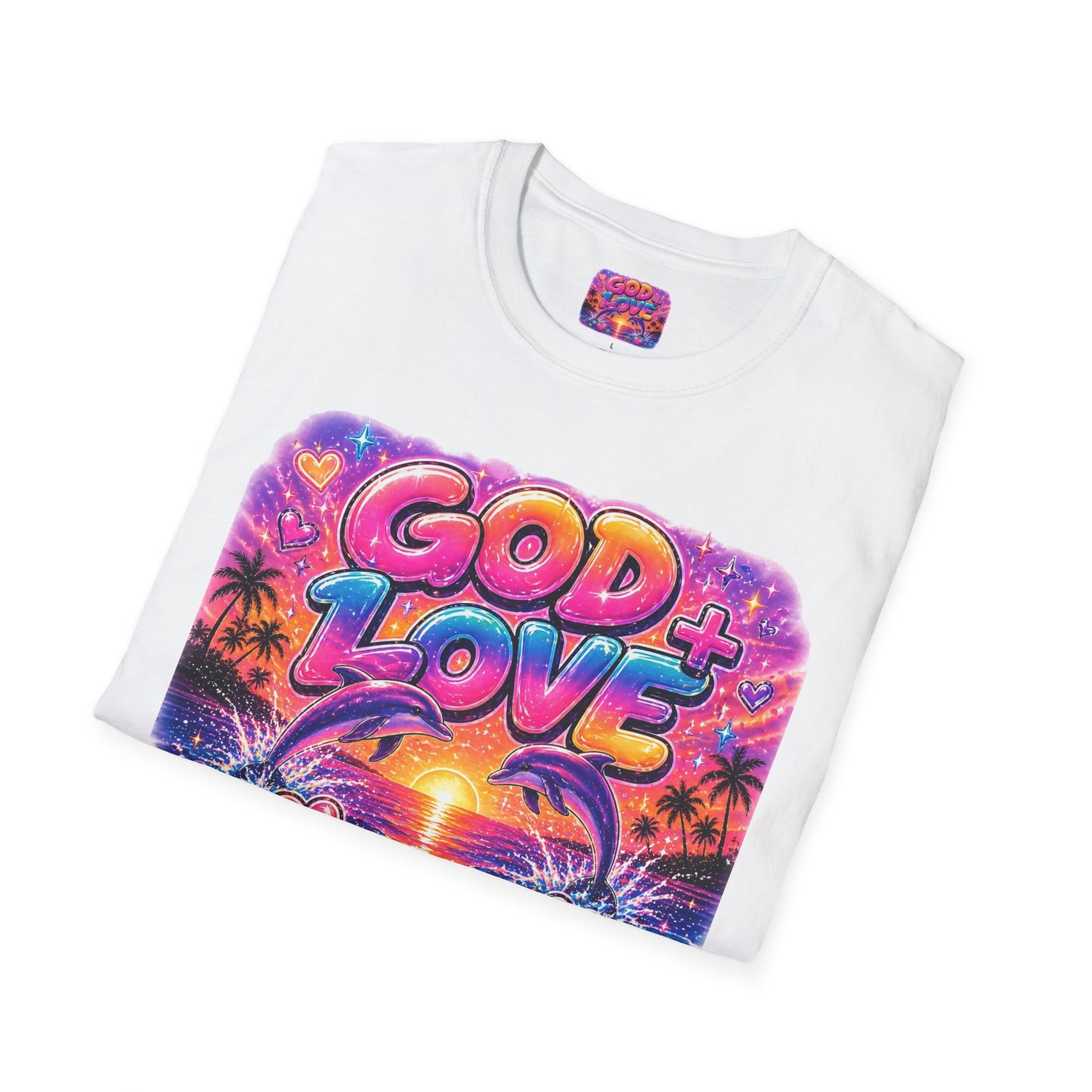 God + Love Sunset Paradise Tee | Bold Faith Statement | It Girl Energy