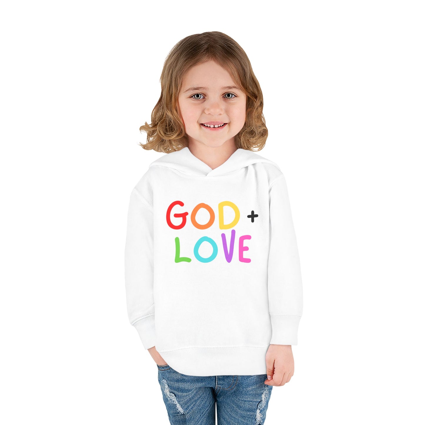 God + Love Color Statement Hoodie – Toddler