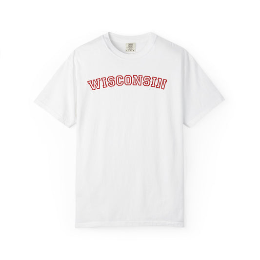 Wisconsin Varsity Graphic Tee | Retro Wisconsin Shirt | Midwest Aesthetic Tee | Trendy College Style Shirt