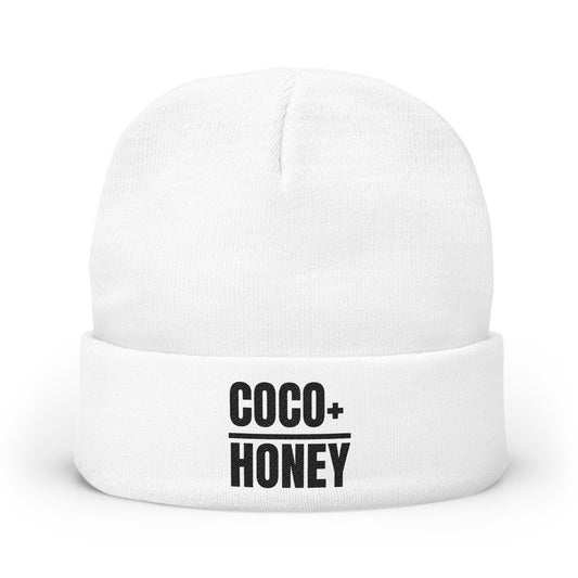 Coco Honey Embroidered Knit Beanie — Cozy Winter Hat