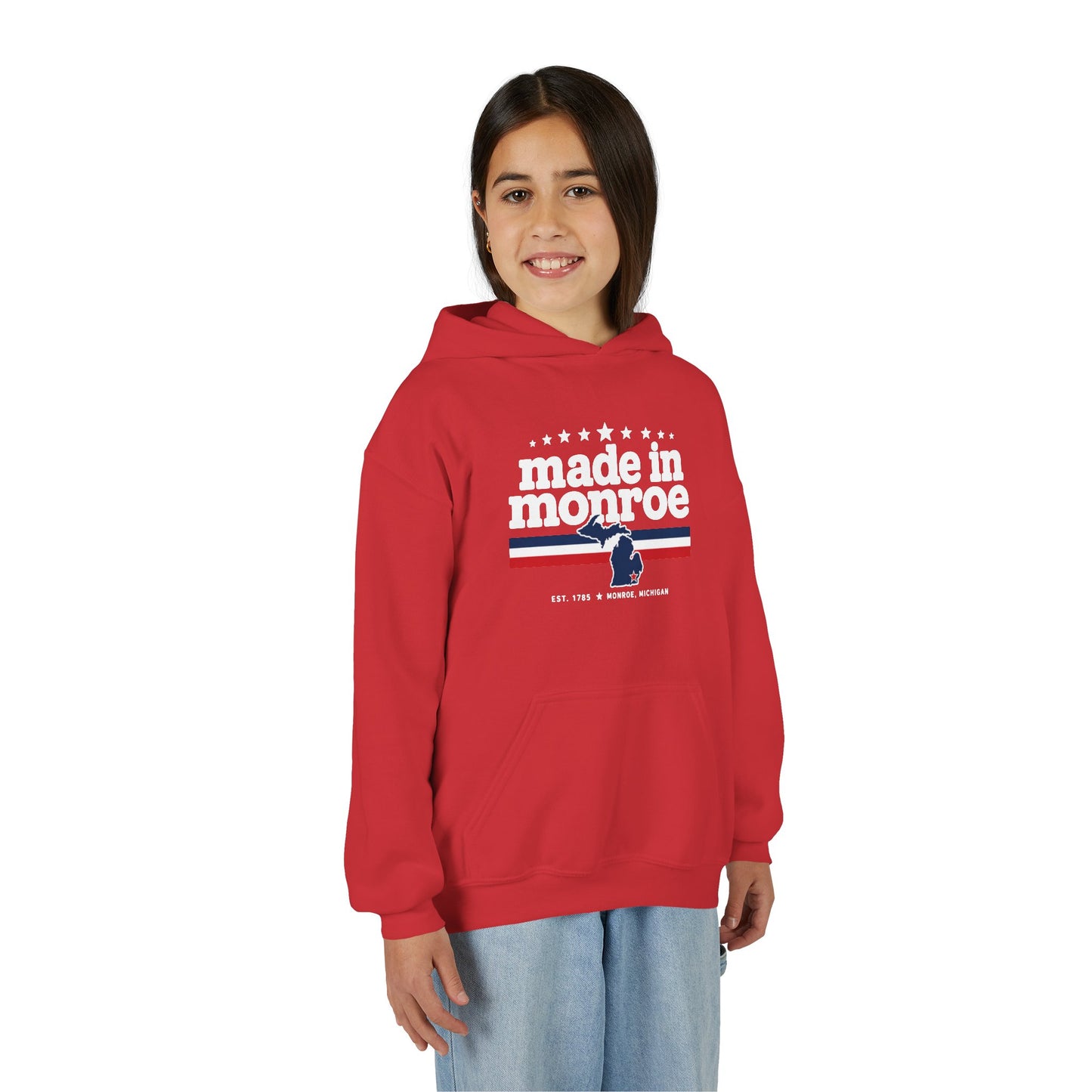 Made in Monroe Vintage Hometown Hoodie- YOUTH