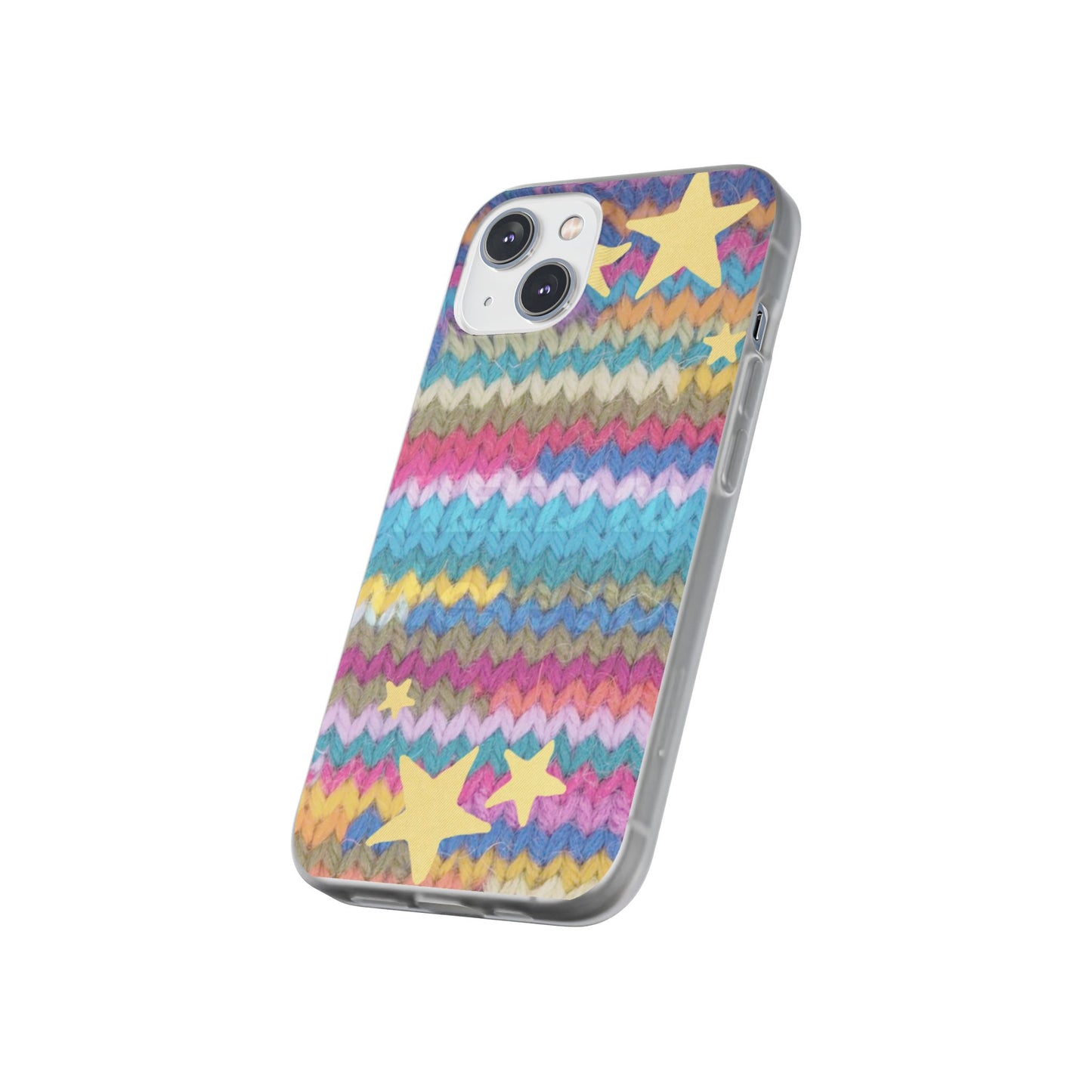 Pastel Knit Star Phone Case | Cozy Rainbow Aesthetic Case