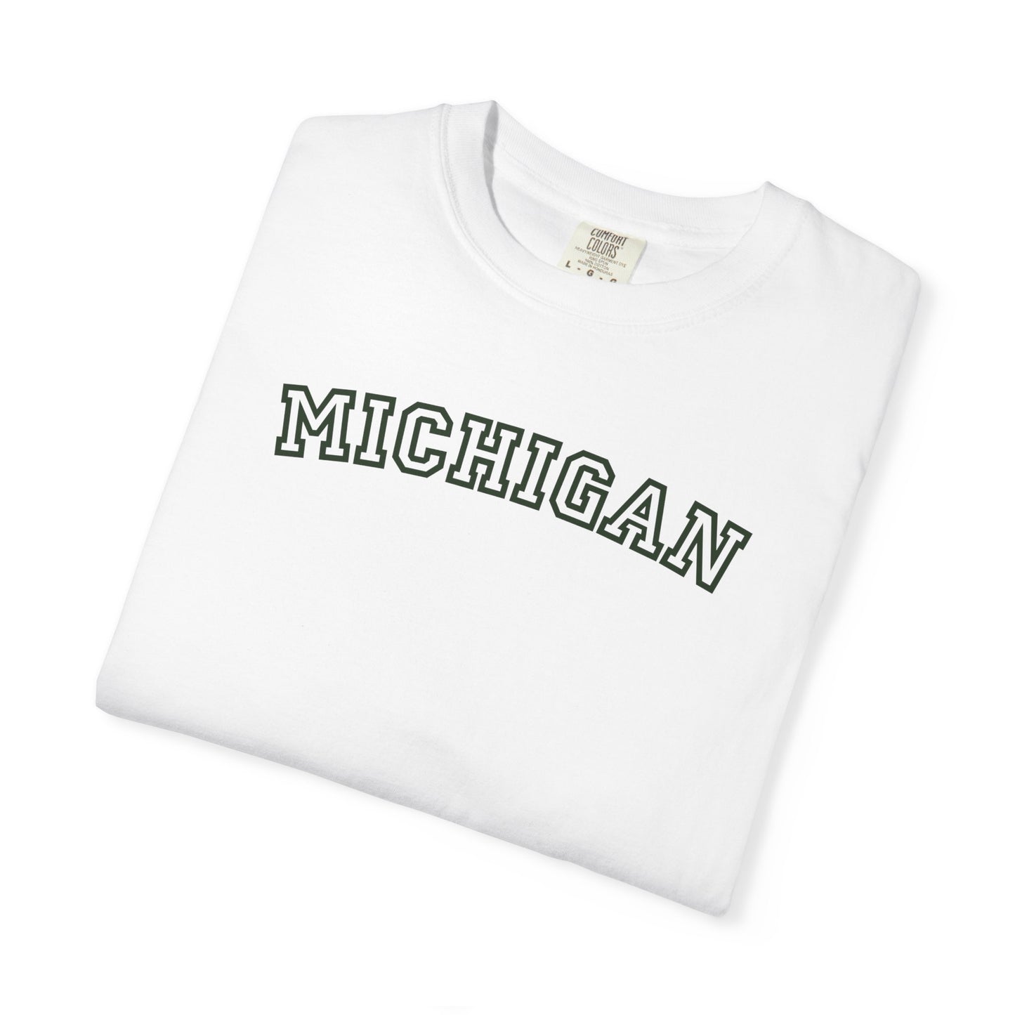 Michigan Varsity Graphic Tee | Retro Michigan Shirt | Midwest Aesthetic Tee | Trendy State Pride Shirt | College Style Tee