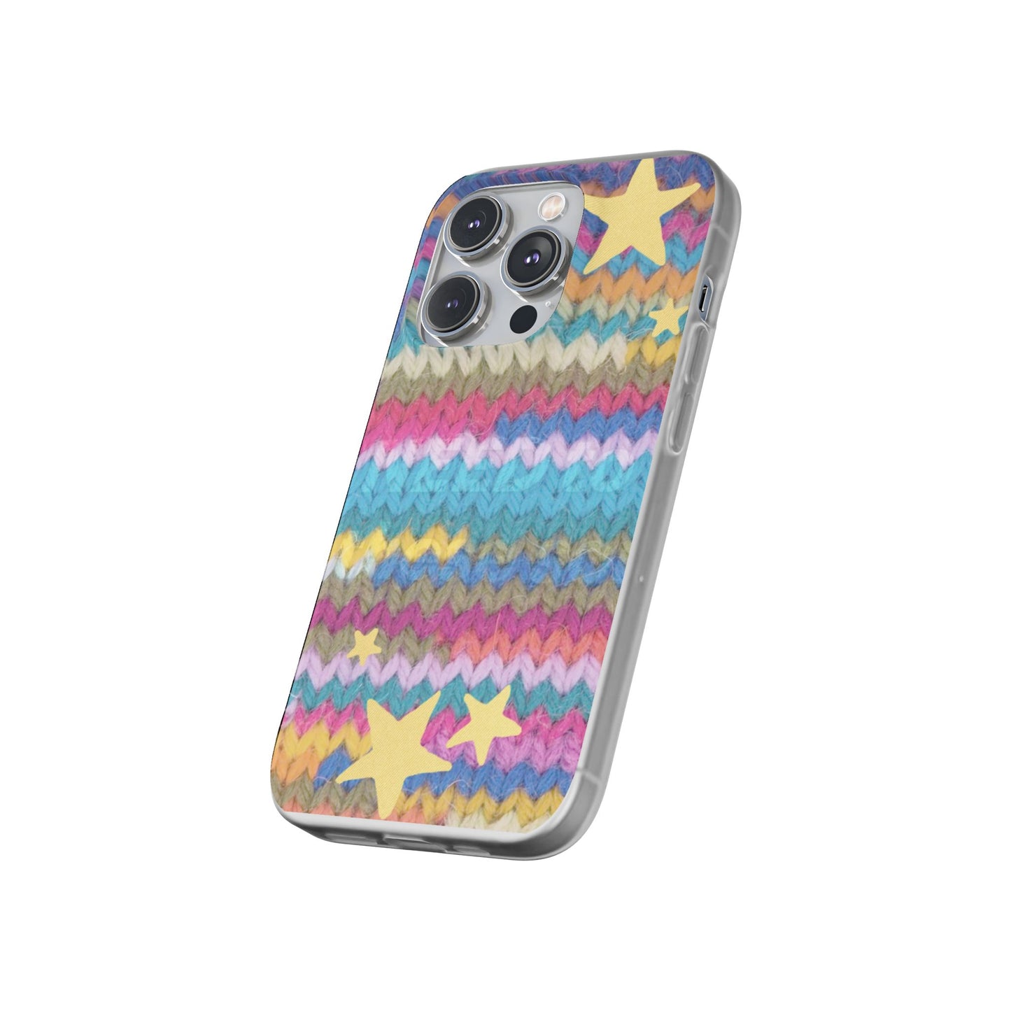 Pastel Knit Star Phone Case | Cozy Rainbow Aesthetic Case