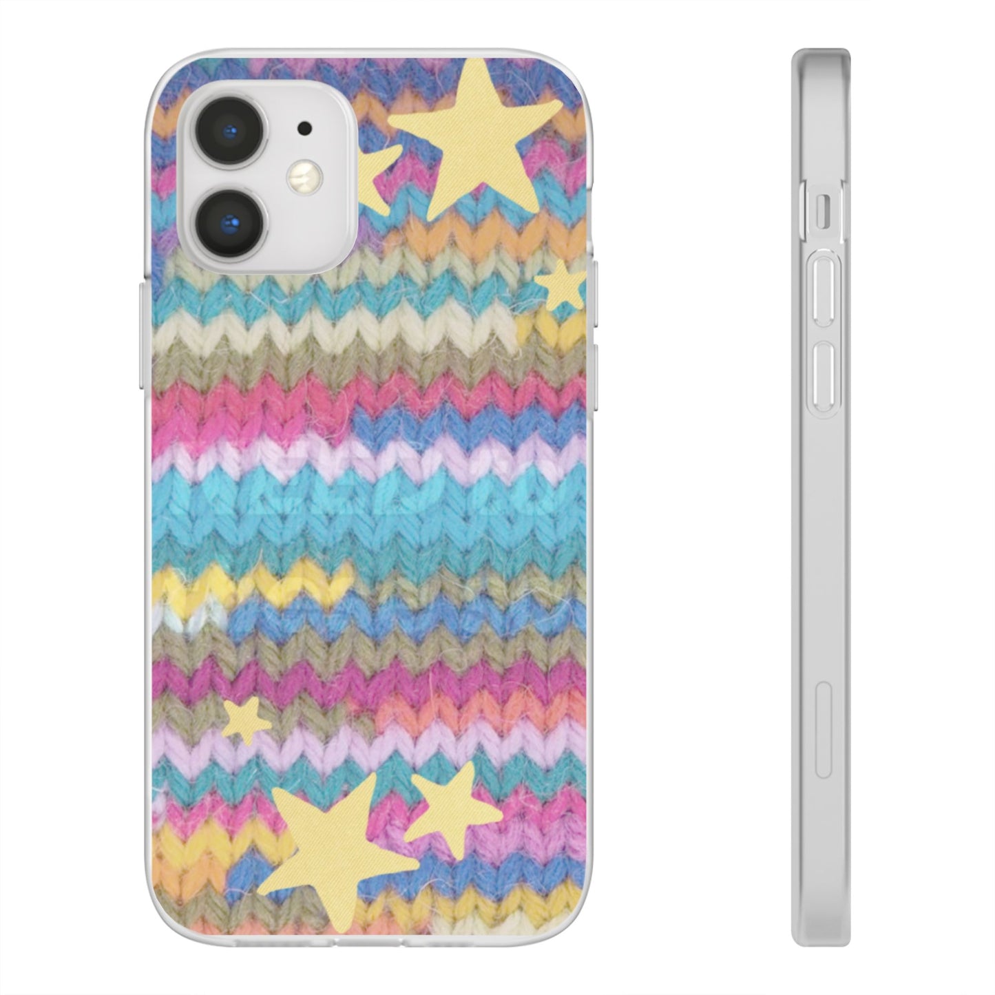 Pastel Knit Star Phone Case | Cozy Rainbow Aesthetic Case