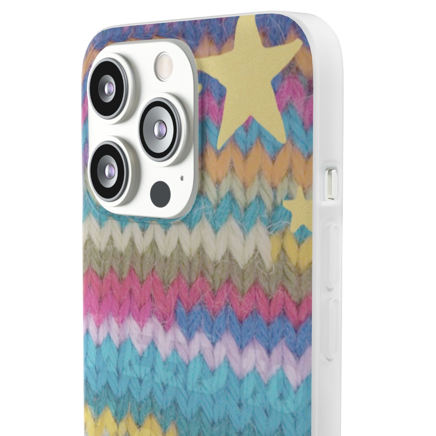 Pastel Knit Star Phone Case | Cozy Rainbow Aesthetic Case