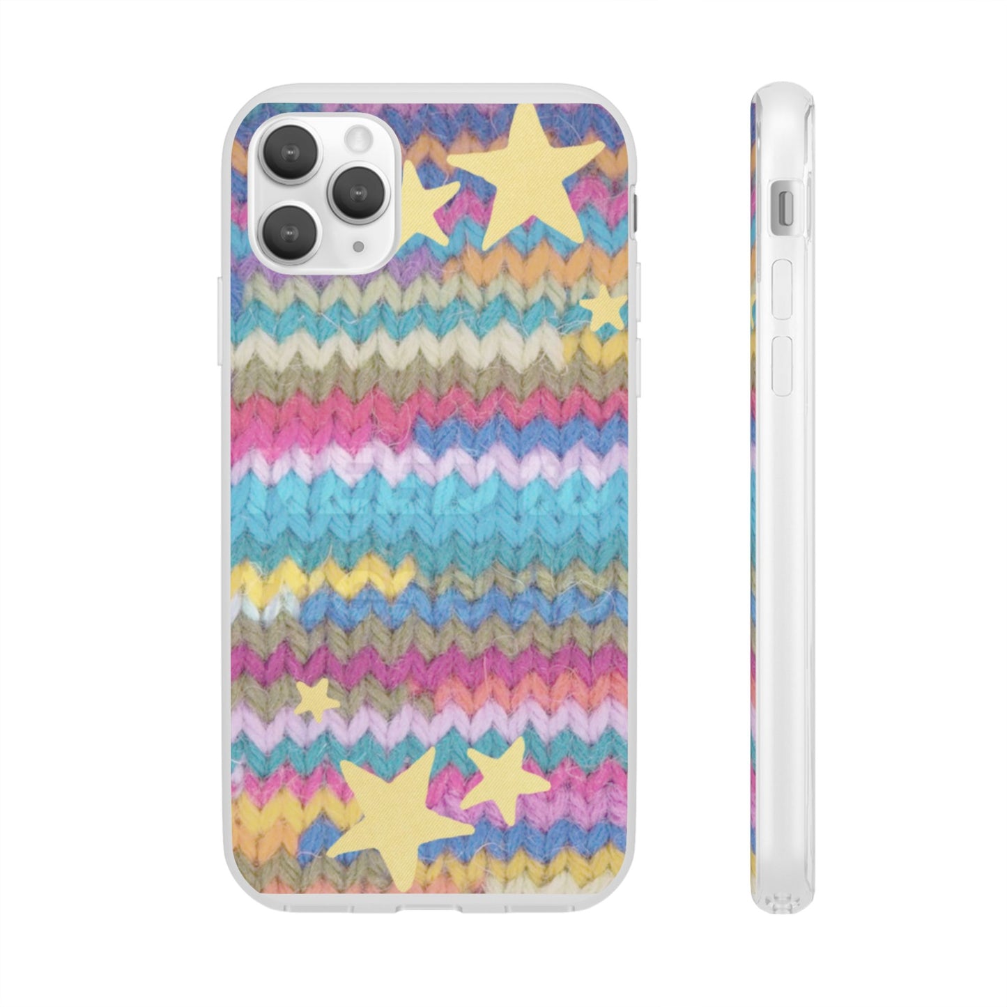 Pastel Knit Star Phone Case | Cozy Rainbow Aesthetic Case