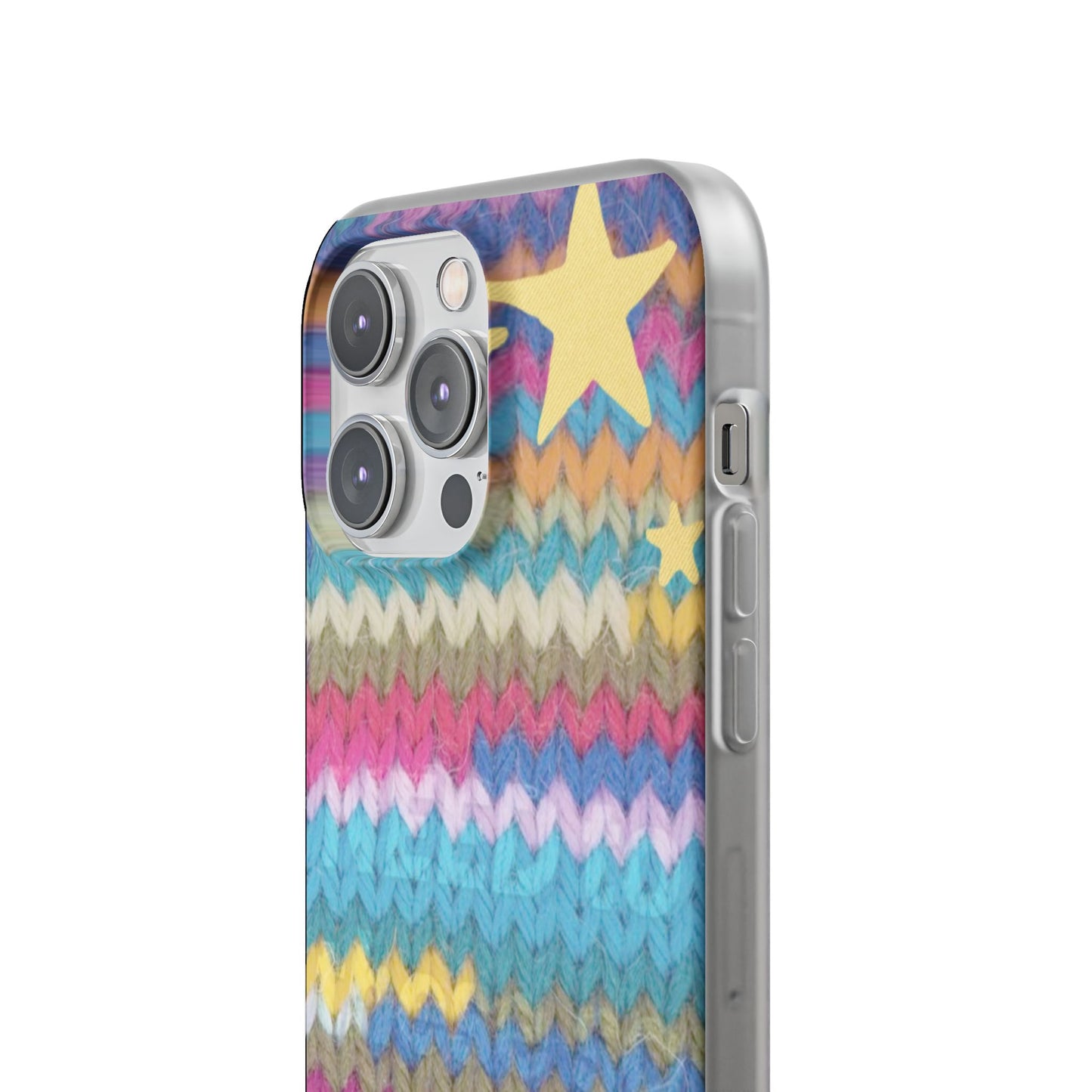 Pastel Knit Star Phone Case | Cozy Rainbow Aesthetic Case