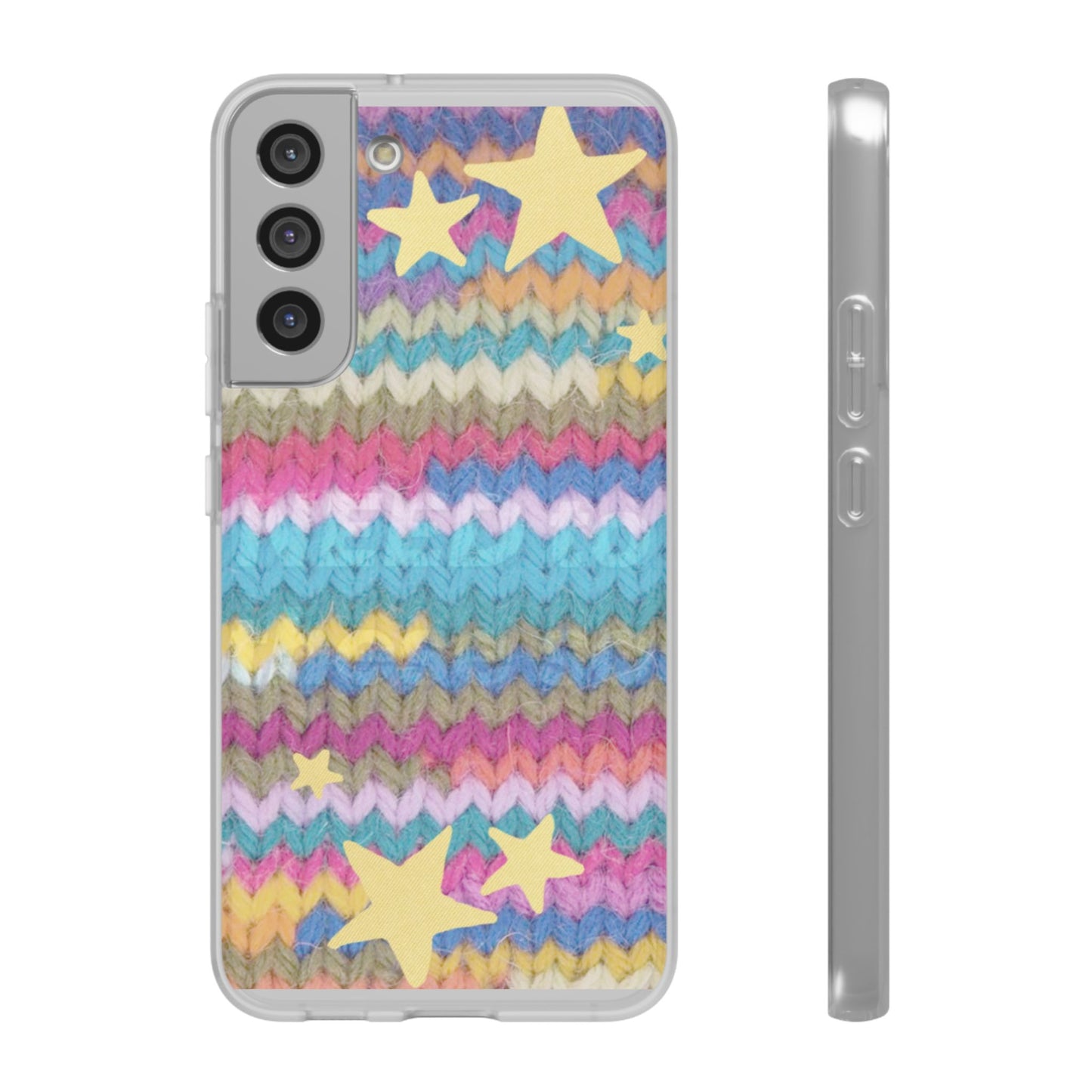 Pastel Knit Star Phone Case | Cozy Rainbow Aesthetic Case