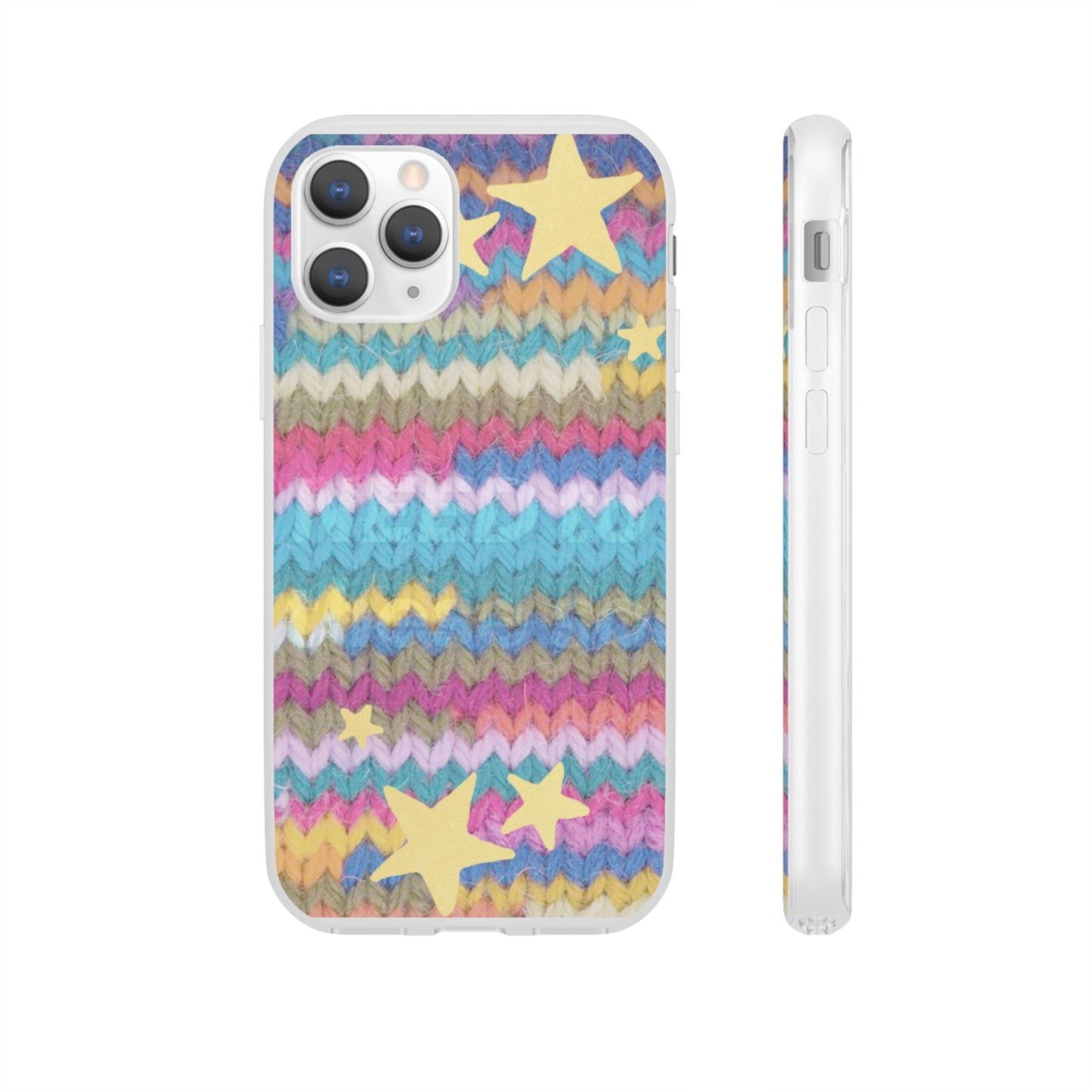 Pastel Knit Star Phone Case | Cozy Rainbow Aesthetic Case