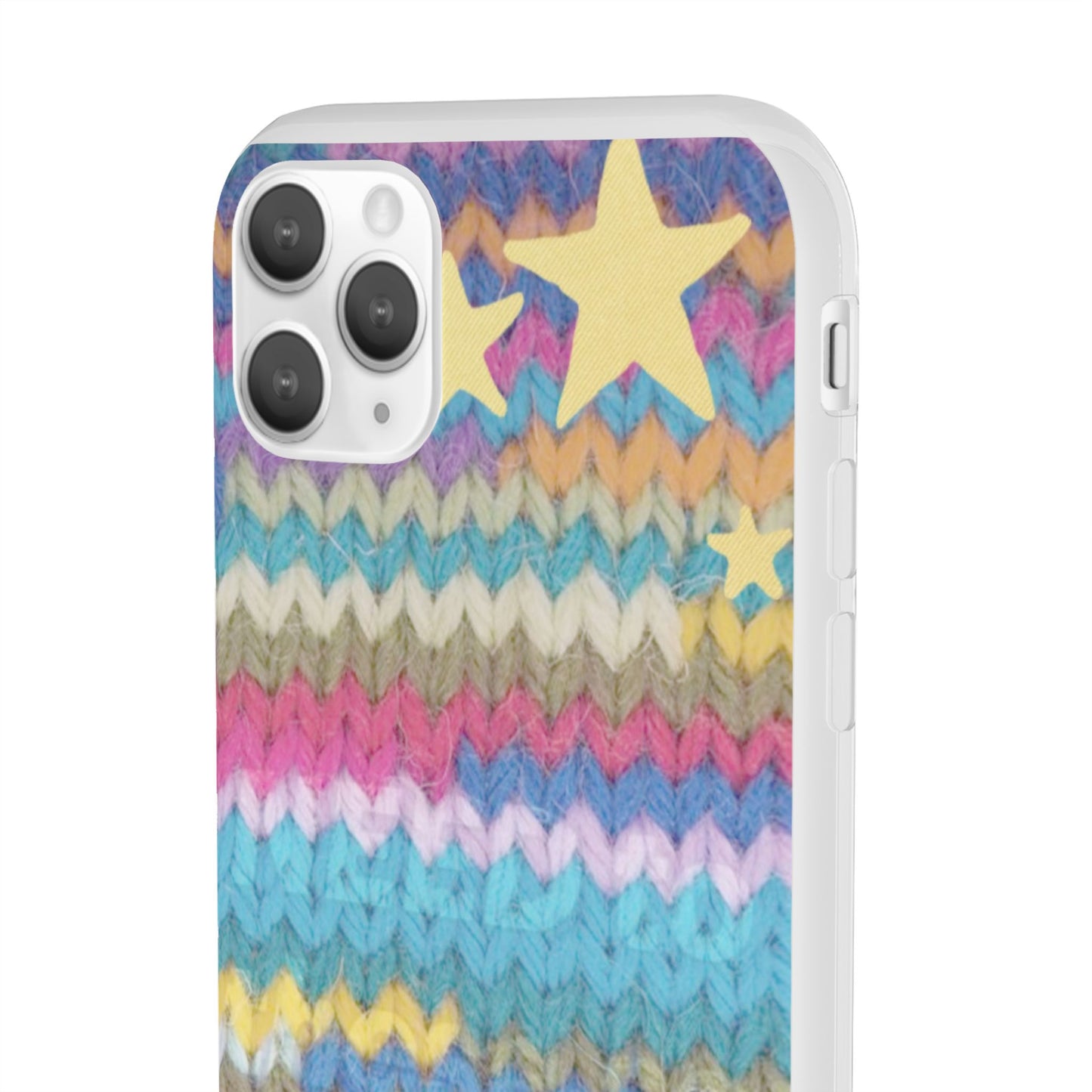Pastel Knit Star Phone Case | Cozy Rainbow Aesthetic Case
