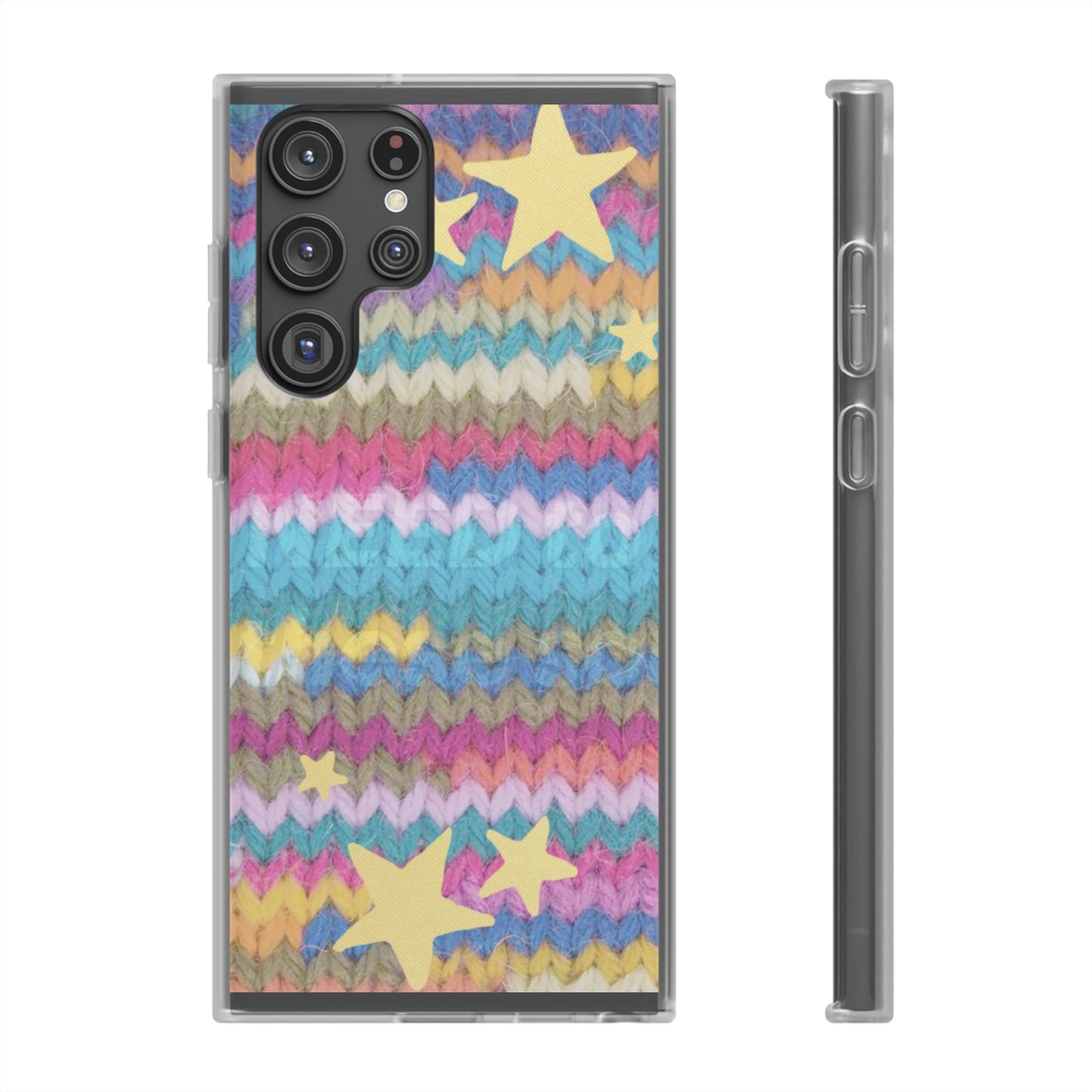 Pastel Knit Star Phone Case | Cozy Rainbow Aesthetic Case