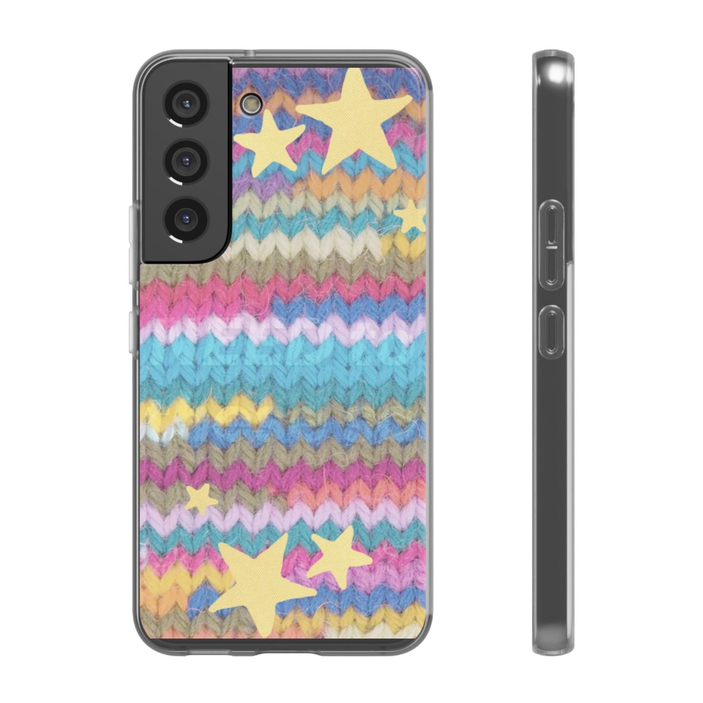 Pastel Knit Star Phone Case | Cozy Rainbow Aesthetic Case
