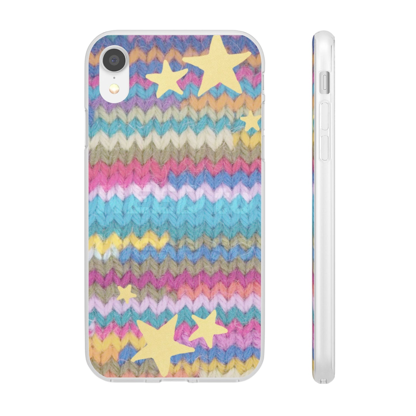 Pastel Knit Star Phone Case | Cozy Rainbow Aesthetic Case