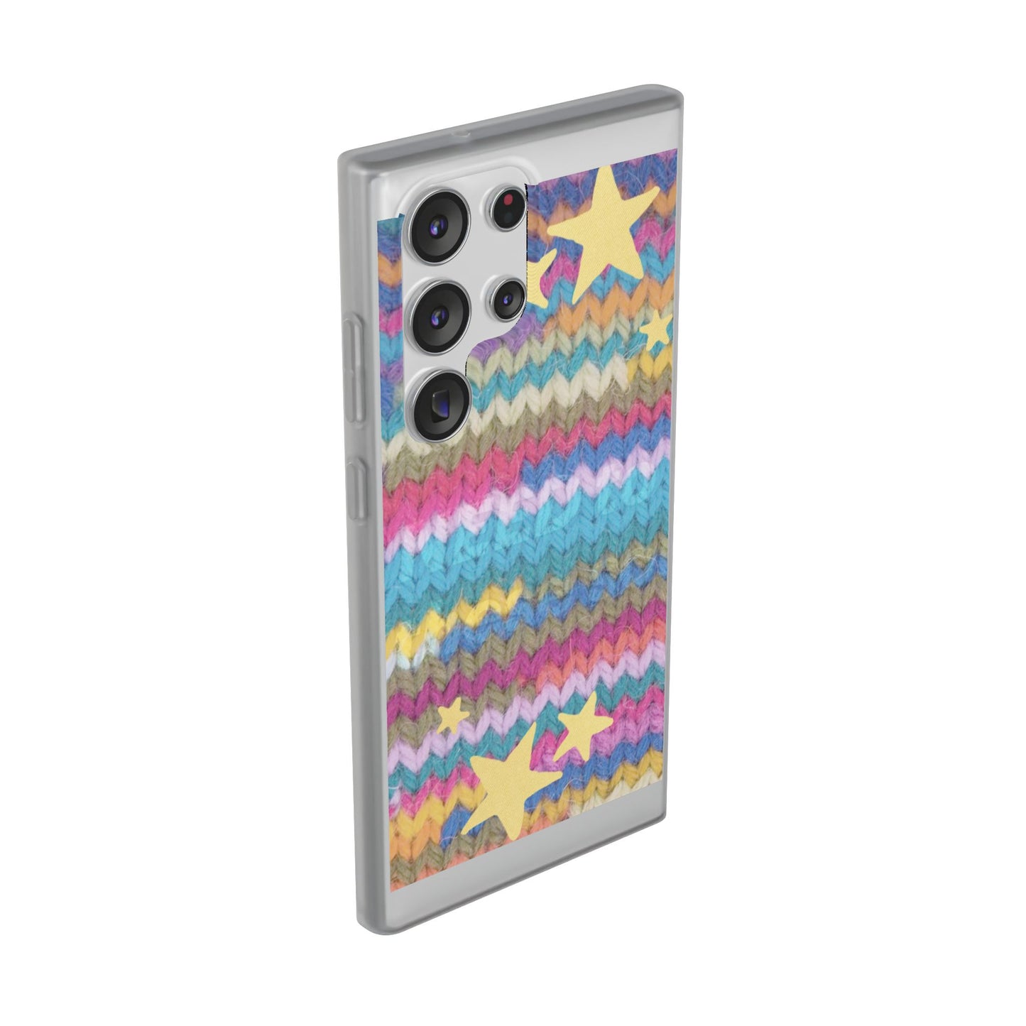 Pastel Knit Star Phone Case | Cozy Rainbow Aesthetic Case