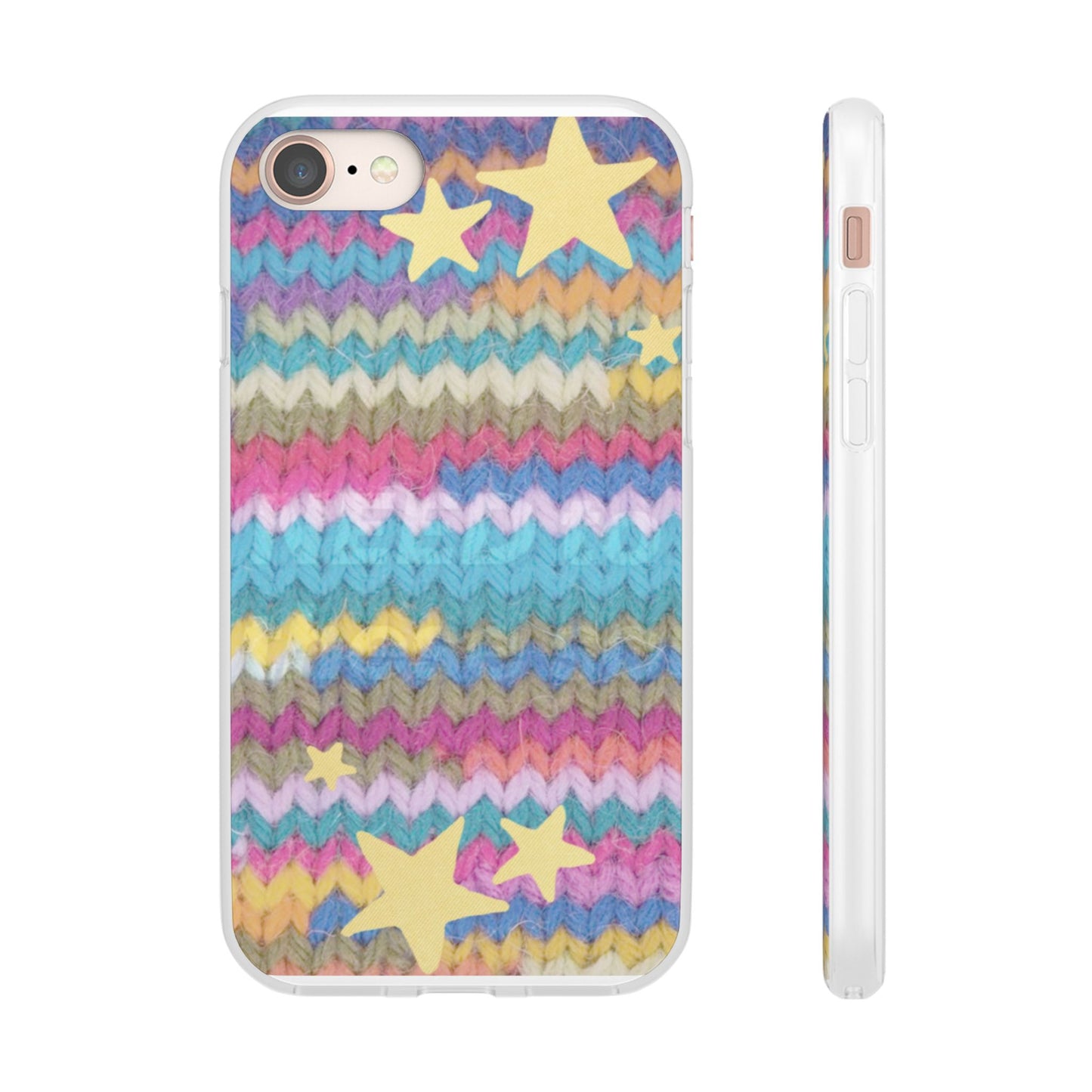Pastel Knit Star Phone Case | Cozy Rainbow Aesthetic Case