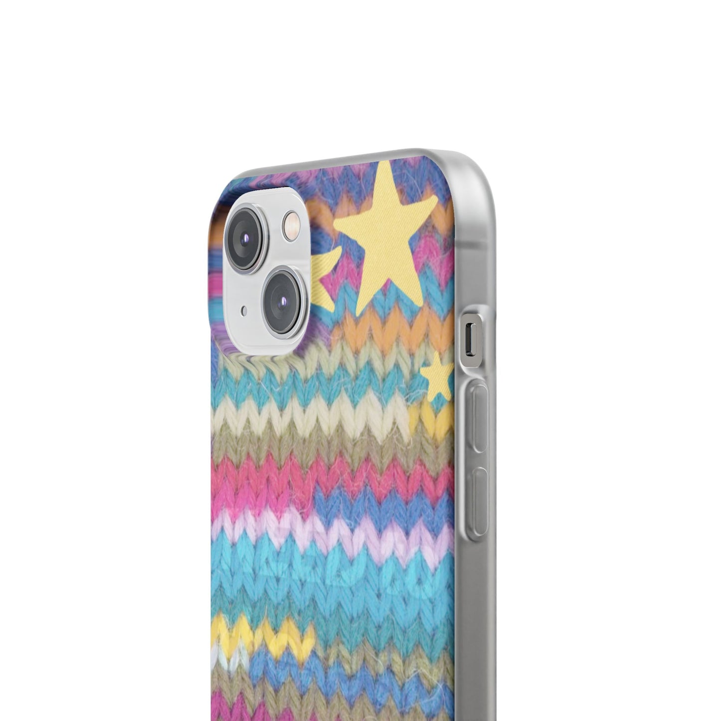 Pastel Knit Star Phone Case | Cozy Rainbow Aesthetic Case