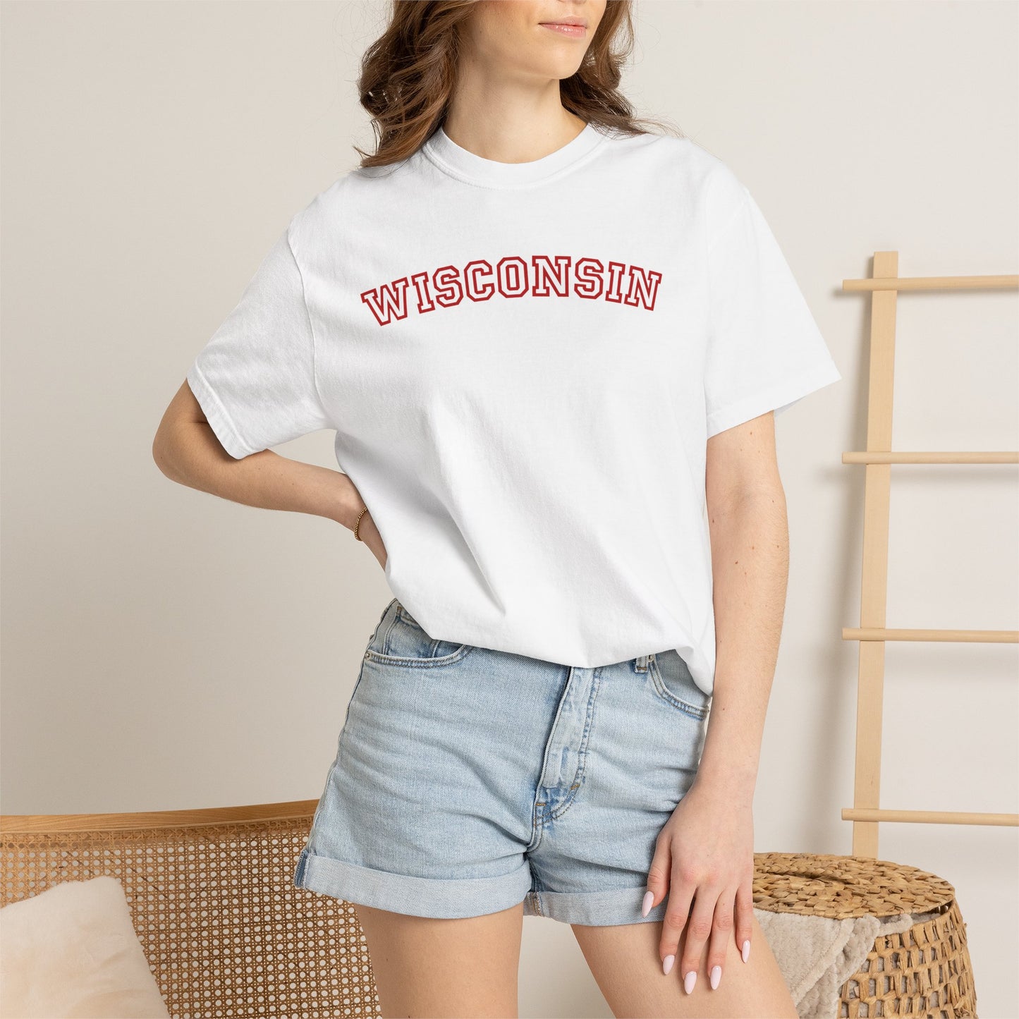Wisconsin Varsity Graphic Tee | Retro Wisconsin Shirt | Midwest Aesthetic Tee | Trendy College Style Shirt