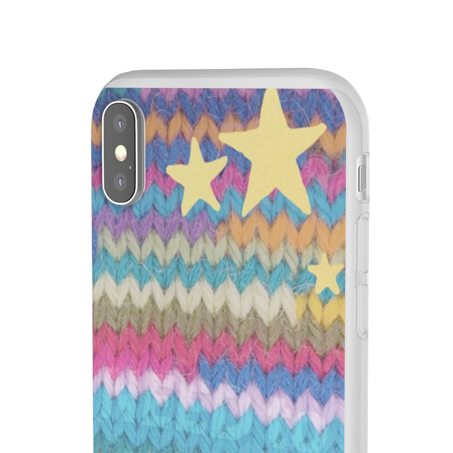 Pastel Knit Star Phone Case | Cozy Rainbow Aesthetic Case