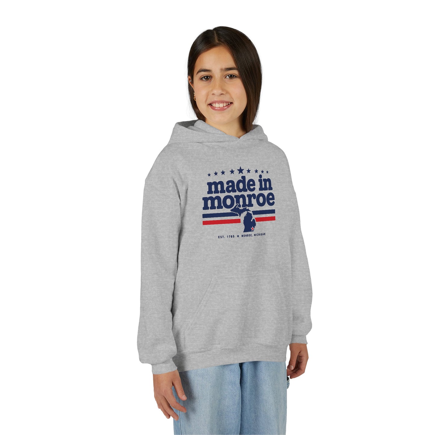 Made in Monroe Vintage Hometown Hoodie- YOUTH