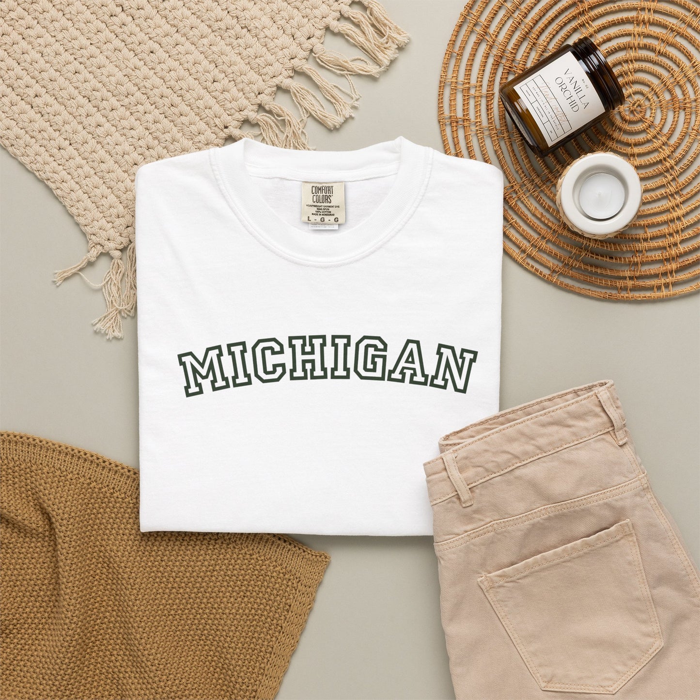 Michigan Varsity Graphic Tee | Retro Michigan Shirt | Midwest Aesthetic Tee | Trendy State Pride Shirt | College Style Tee