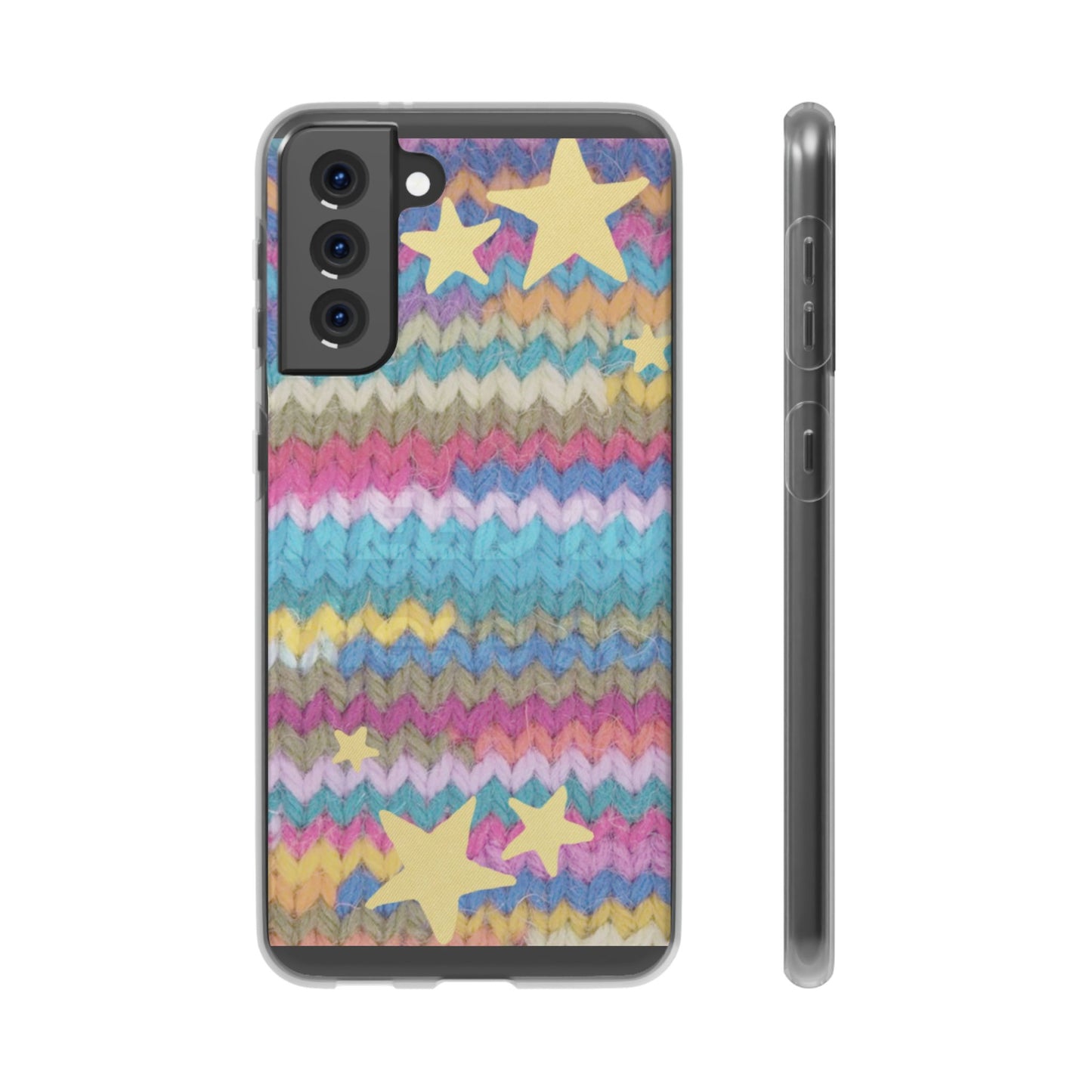 Pastel Knit Star Phone Case | Cozy Rainbow Aesthetic Case