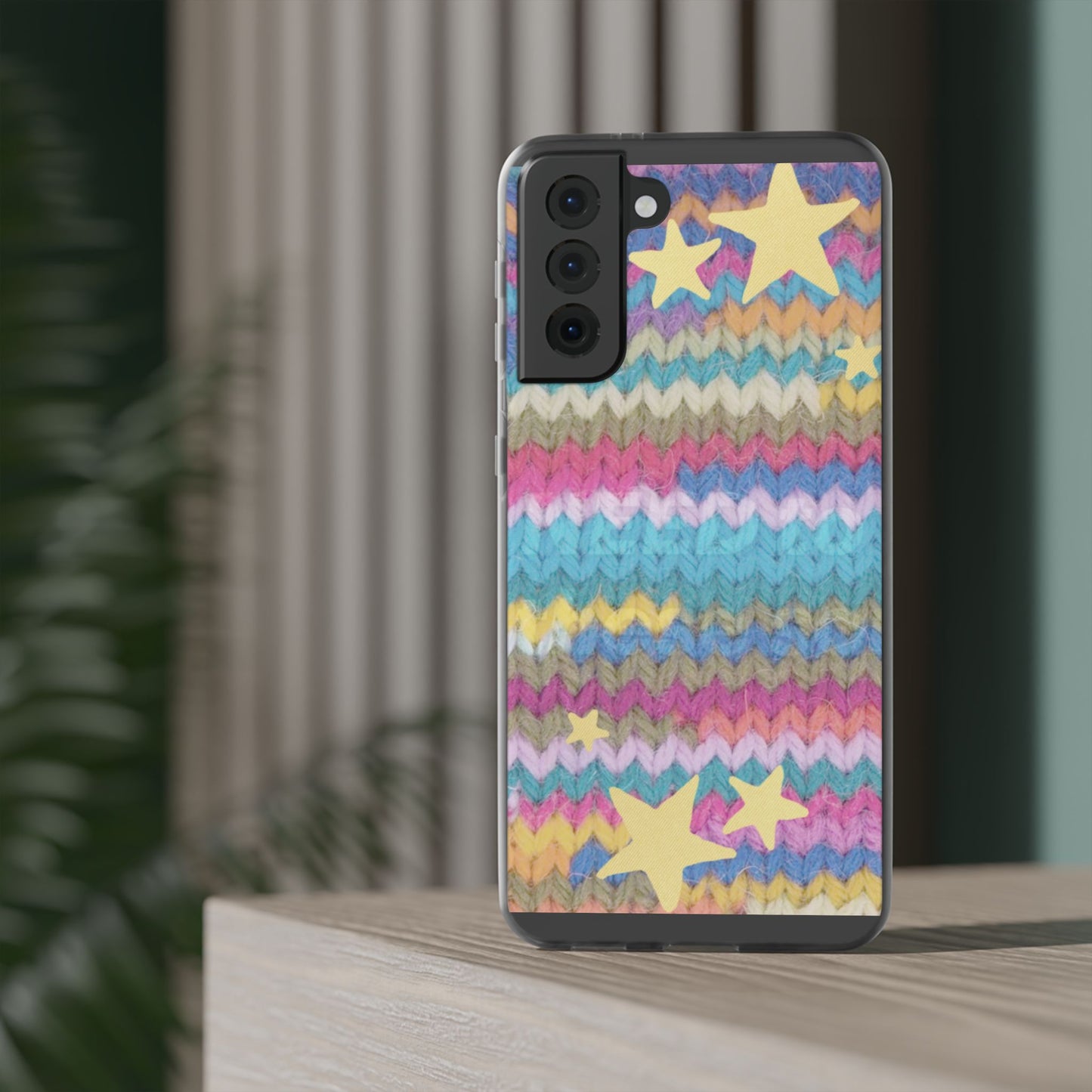 Pastel Knit Star Phone Case | Cozy Rainbow Aesthetic Case