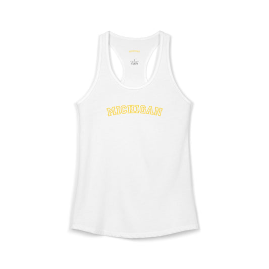 Michigan Varsity Graphic Tank | Retro Michigan Shirt | Midwest Aesthetic Tee | Trendy State Pride Shirt | College Style Tee