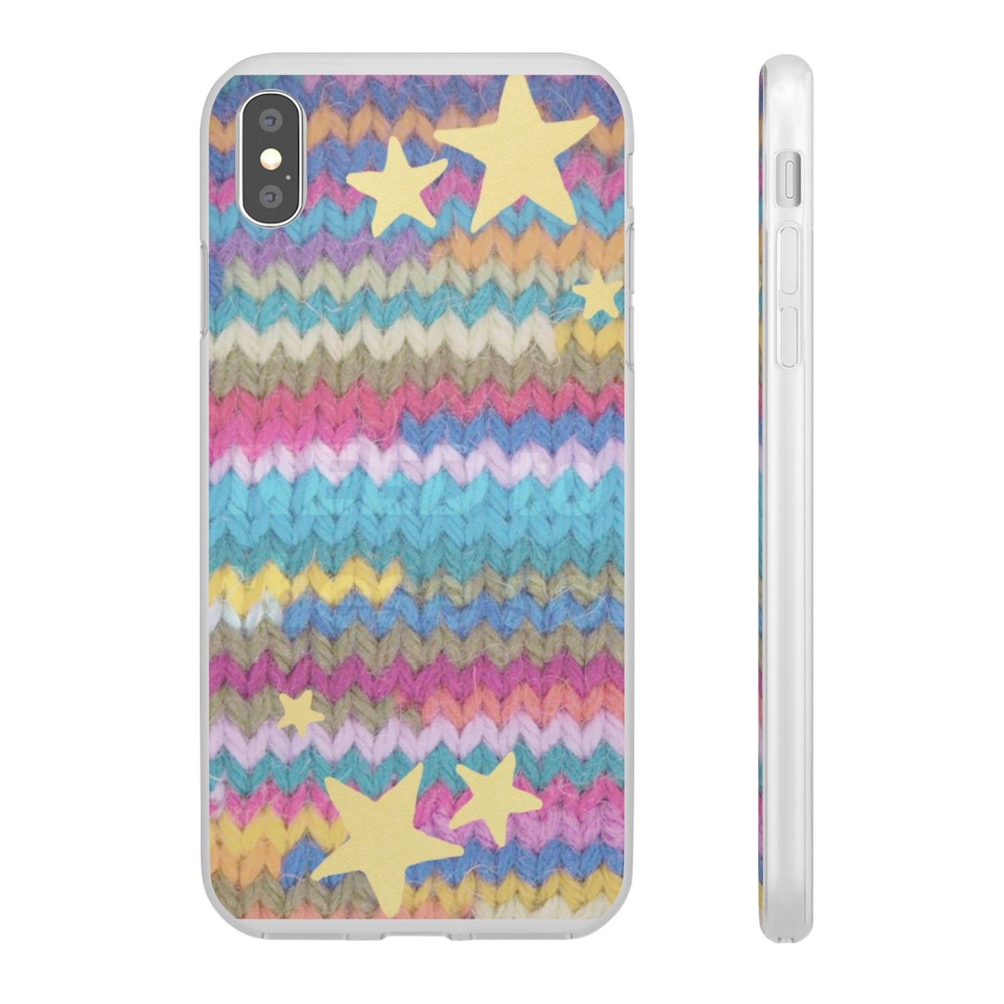 Pastel Knit Star Phone Case | Cozy Rainbow Aesthetic Case