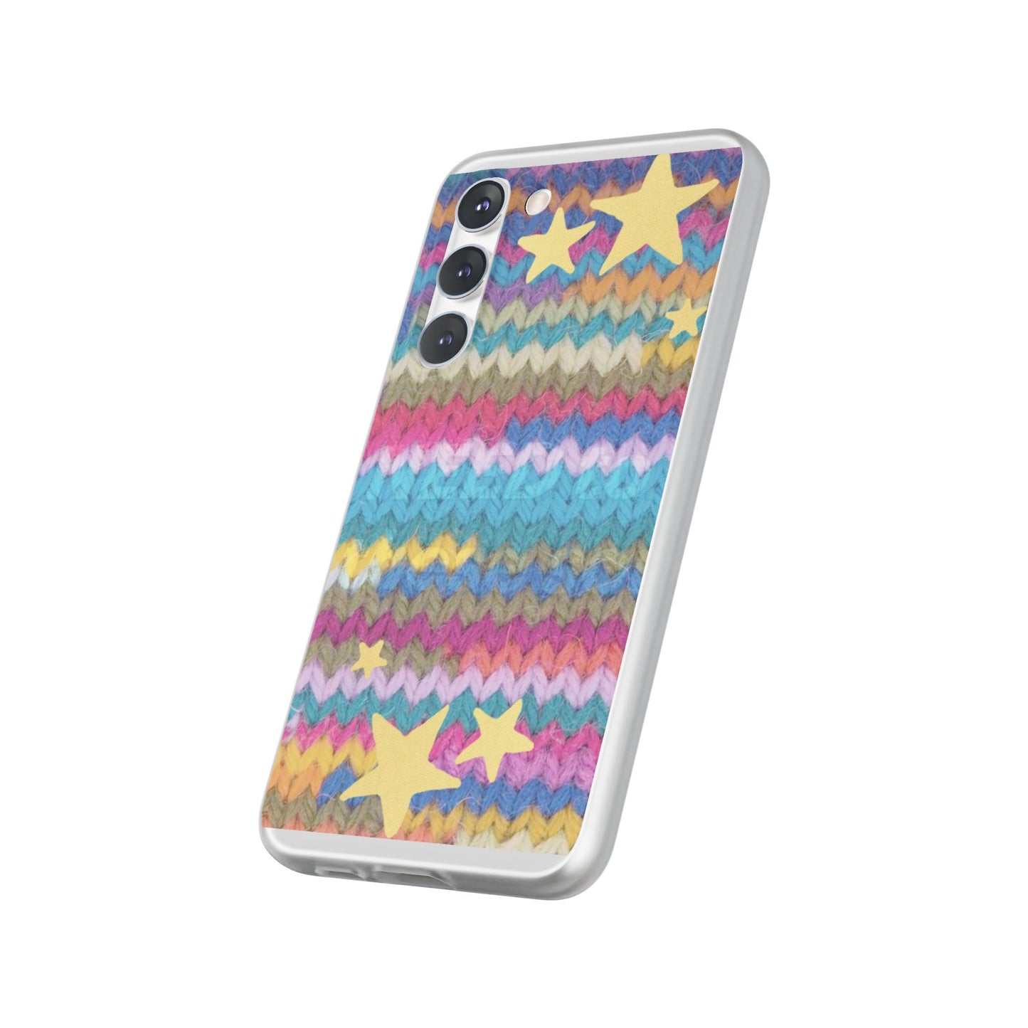 Pastel Knit Star Phone Case | Cozy Rainbow Aesthetic Case