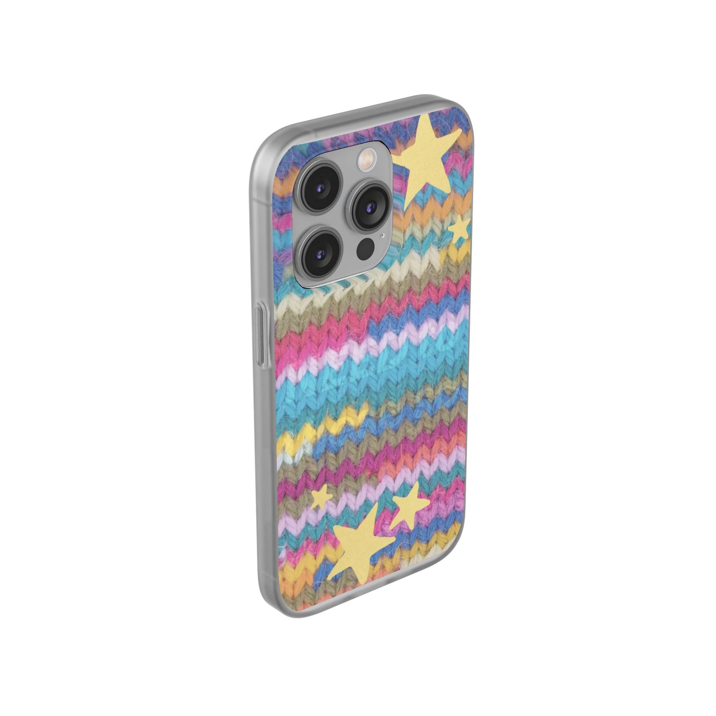 Pastel Knit Star Phone Case | Cozy Rainbow Aesthetic Case