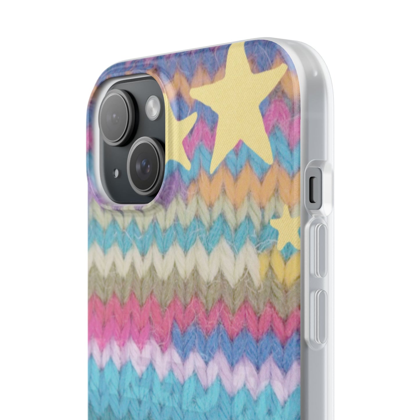 Pastel Knit Star Phone Case | Cozy Rainbow Aesthetic Case