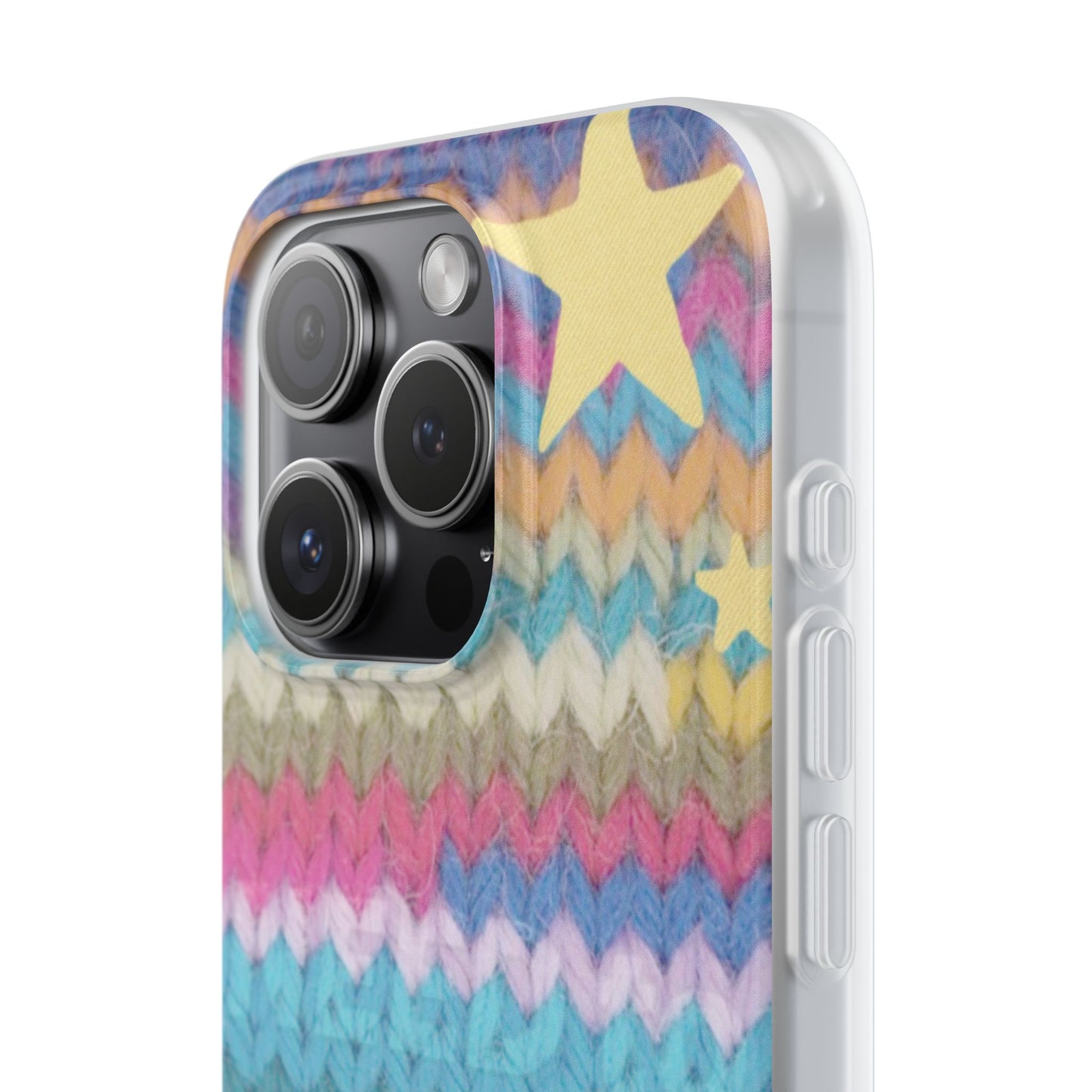 Pastel Knit Star Phone Case | Cozy Rainbow Aesthetic Case