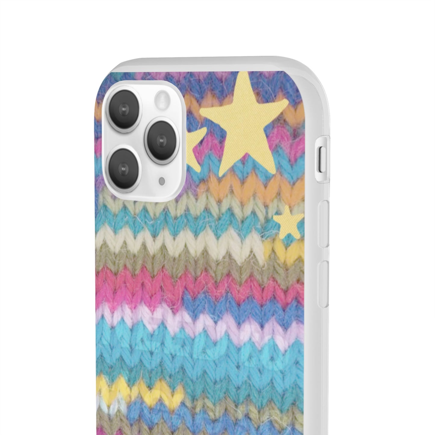 Pastel Knit Star Phone Case | Cozy Rainbow Aesthetic Case