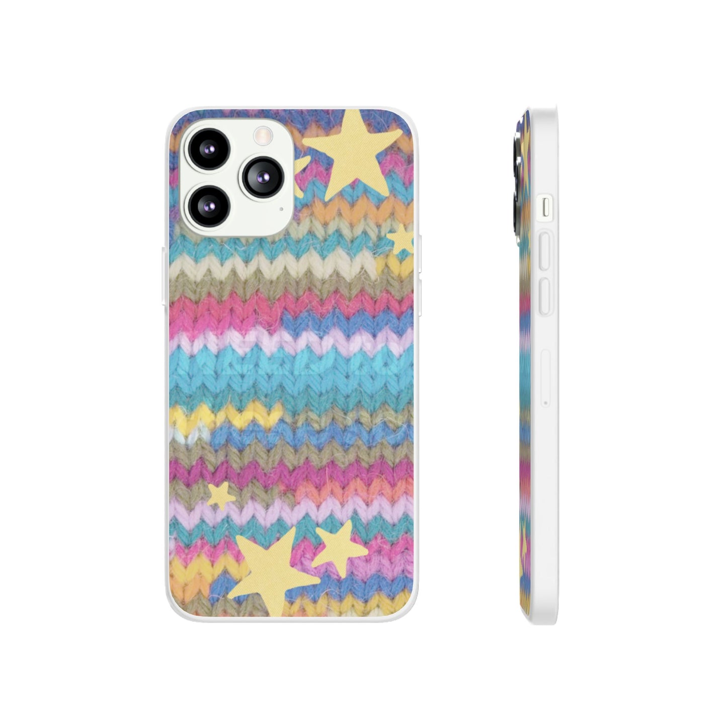 Pastel Knit Star Phone Case | Cozy Rainbow Aesthetic Case
