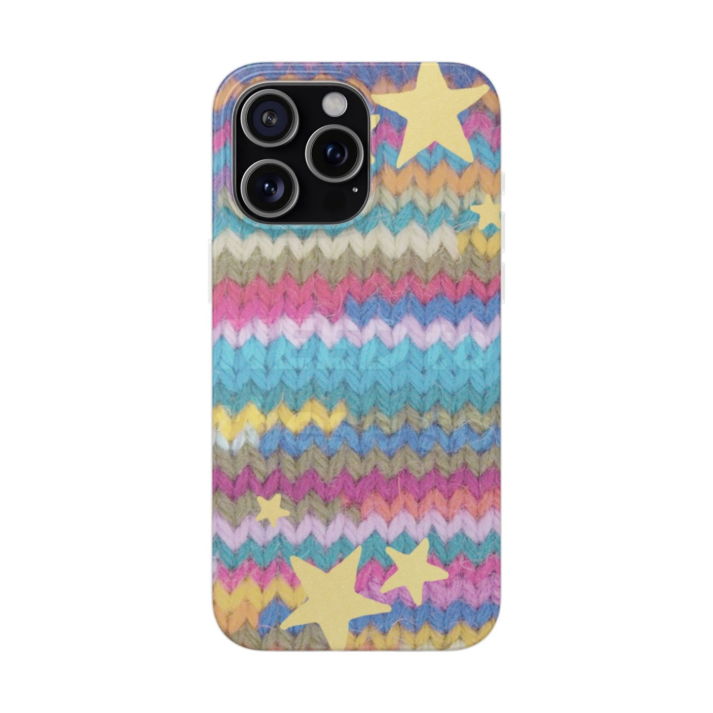 Pastel Knit Star Phone Case | Cozy Rainbow Aesthetic Case