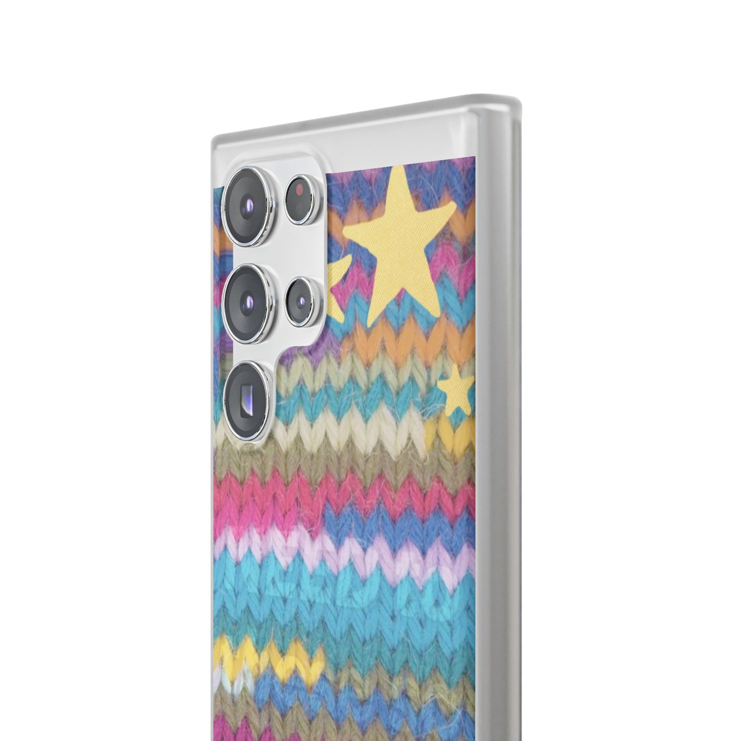 Pastel Knit Star Phone Case | Cozy Rainbow Aesthetic Case
