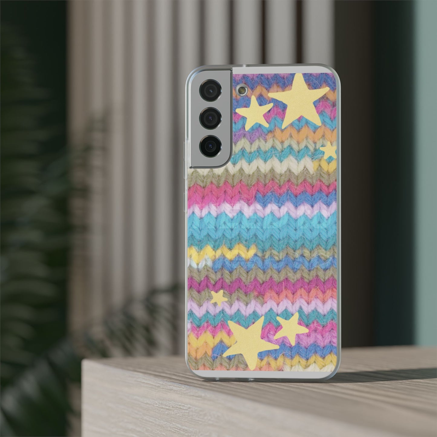 Pastel Knit Star Phone Case | Cozy Rainbow Aesthetic Case