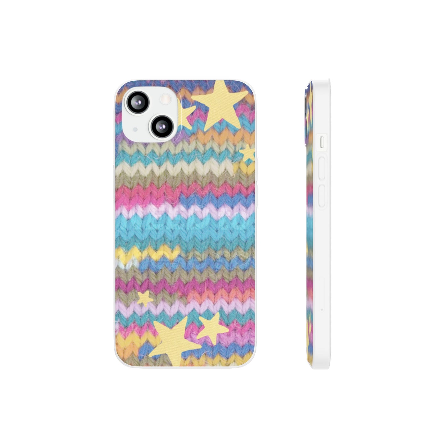 Pastel Knit Star Phone Case | Cozy Rainbow Aesthetic Case