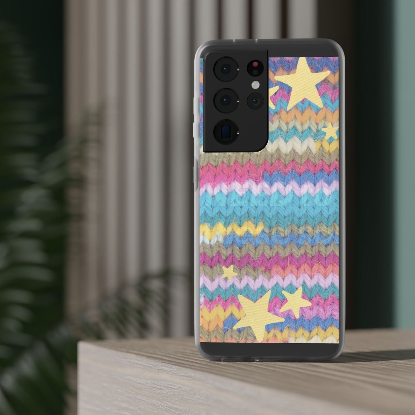 Pastel Knit Star Phone Case | Cozy Rainbow Aesthetic Case