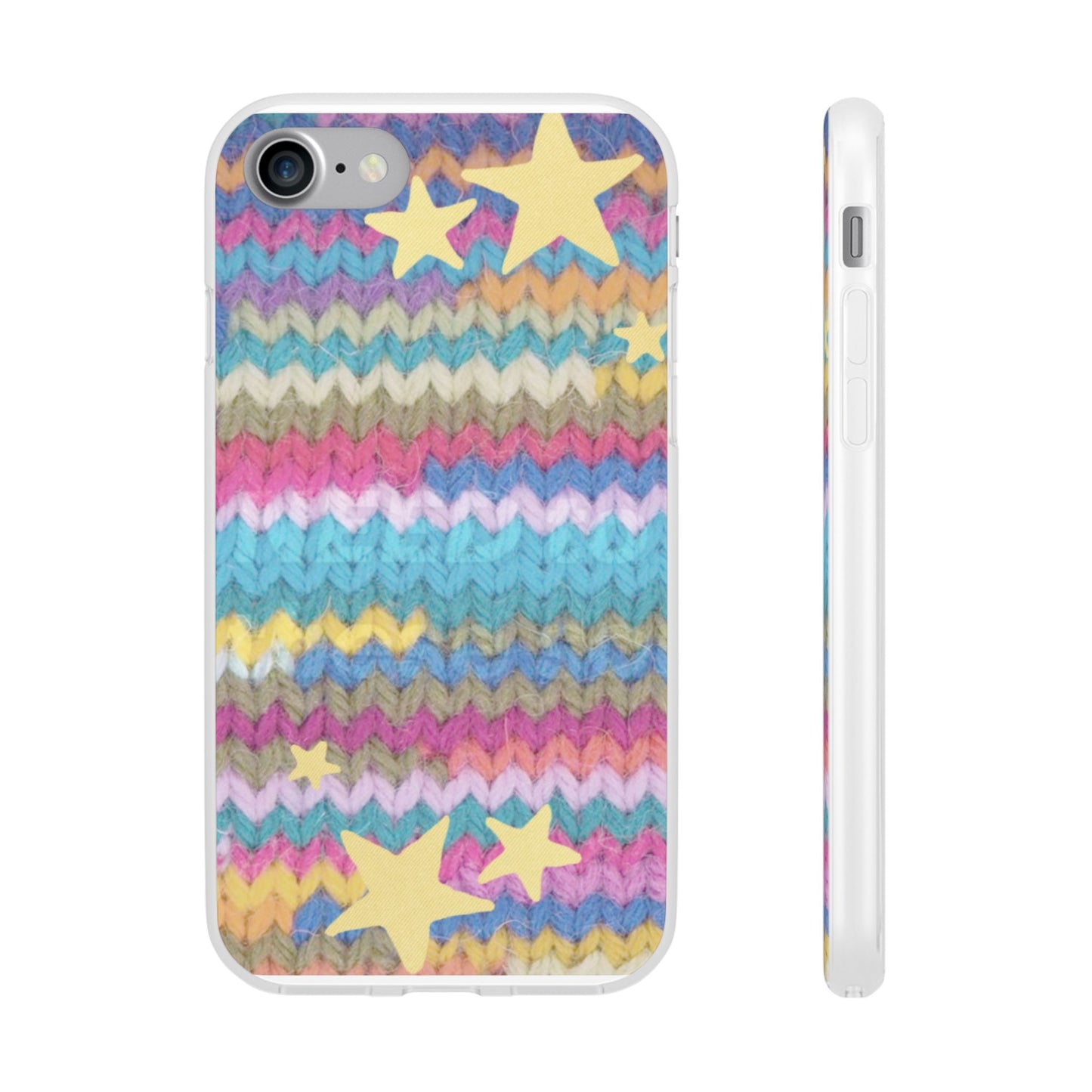 Pastel Knit Star Phone Case | Cozy Rainbow Aesthetic Case