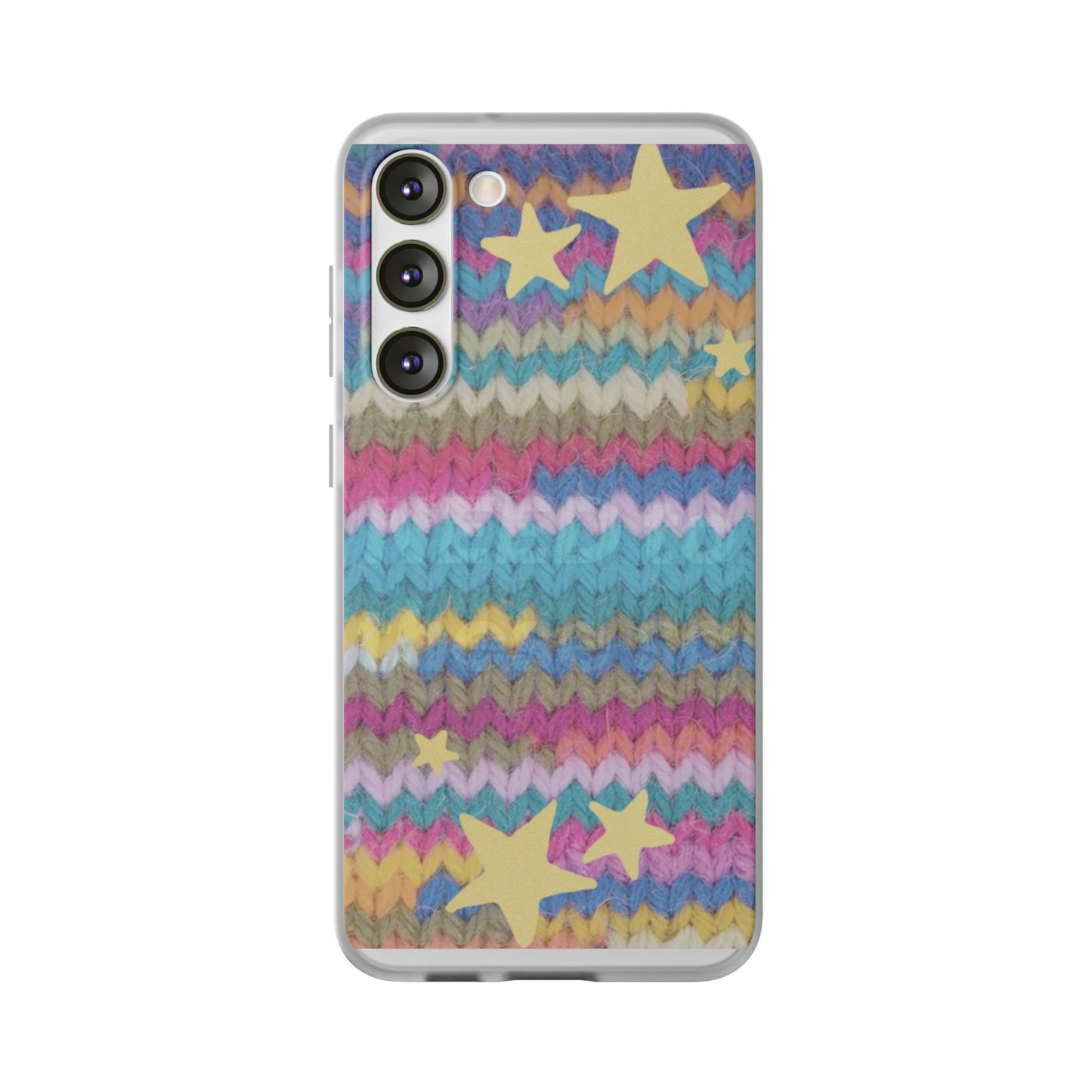 Pastel Knit Star Phone Case | Cozy Rainbow Aesthetic Case