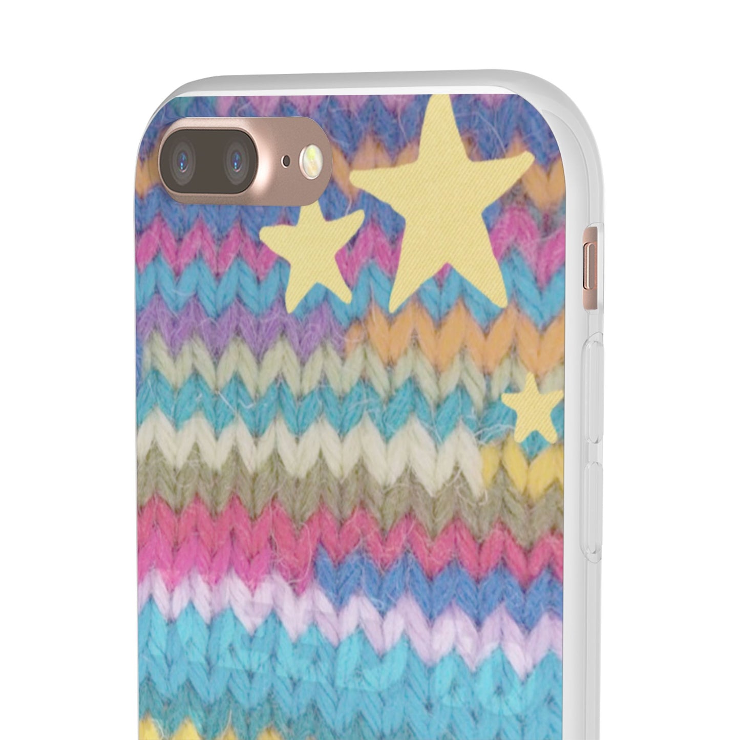 Pastel Knit Star Phone Case | Cozy Rainbow Aesthetic Case