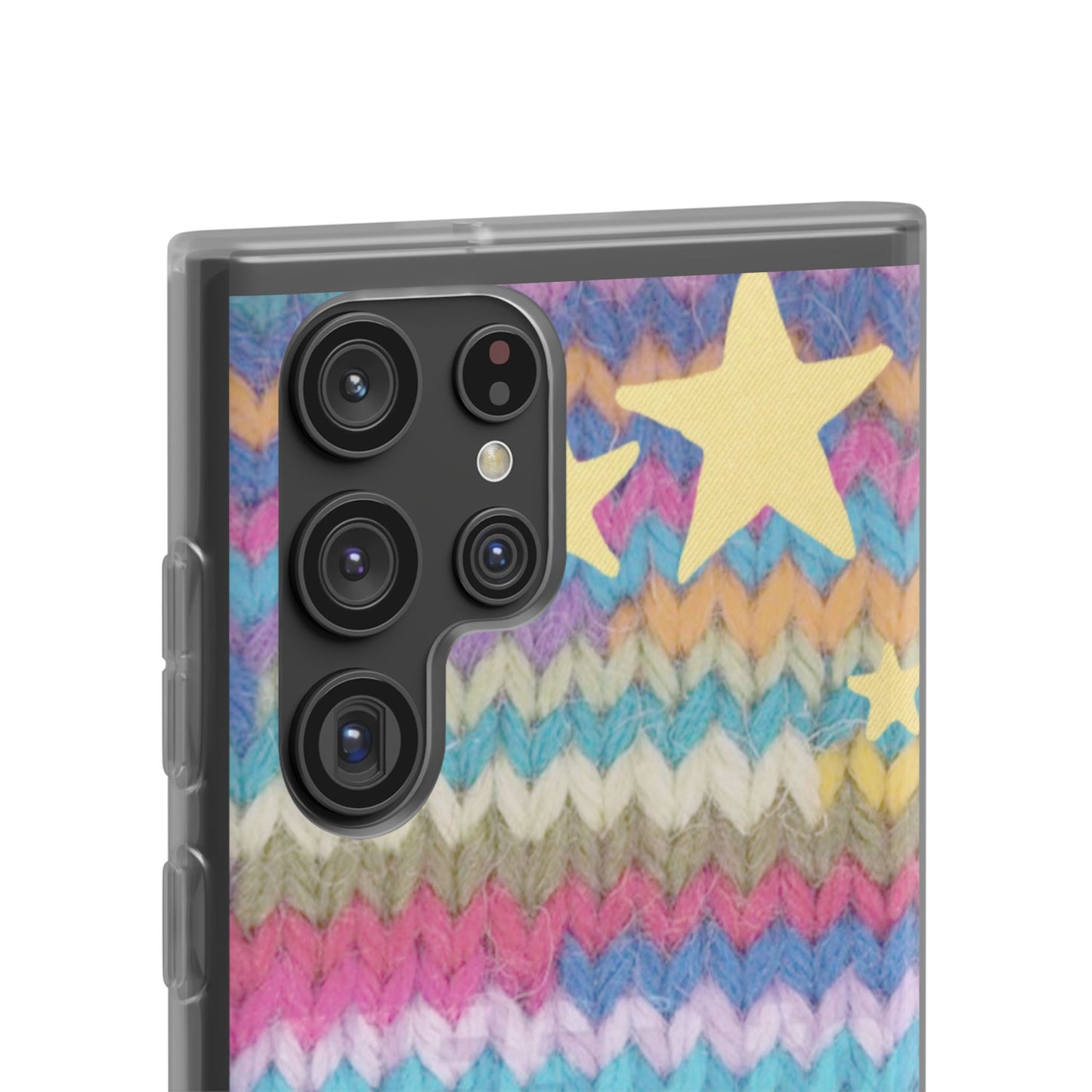 Pastel Knit Star Phone Case | Cozy Rainbow Aesthetic Case