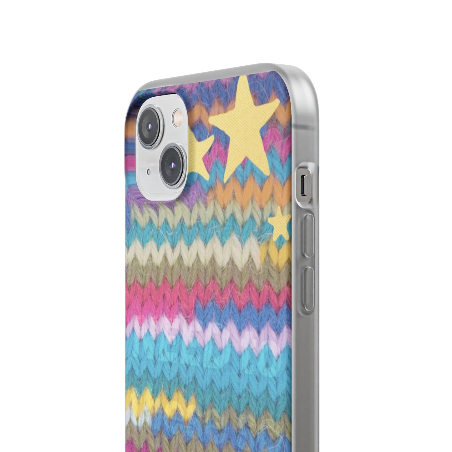 Pastel Knit Star Phone Case | Cozy Rainbow Aesthetic Case